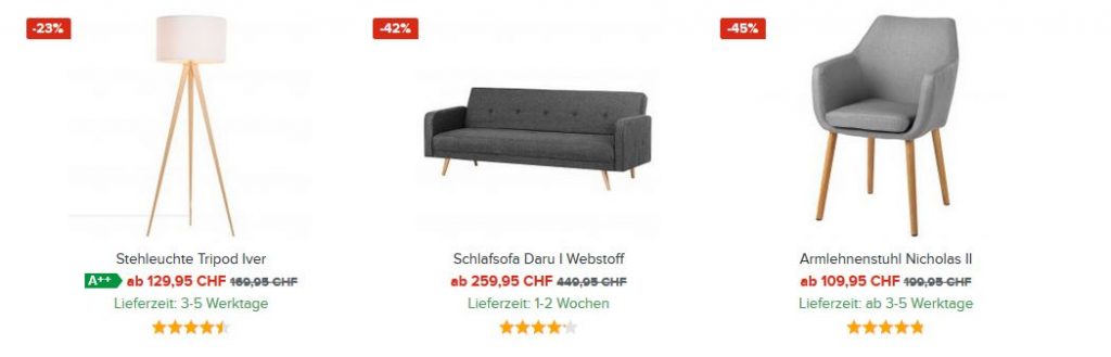 Black Friday Knaller bei Home24.ch - Black Friday Schweiz 2022